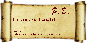 Pajenszky Donald névjegykártya